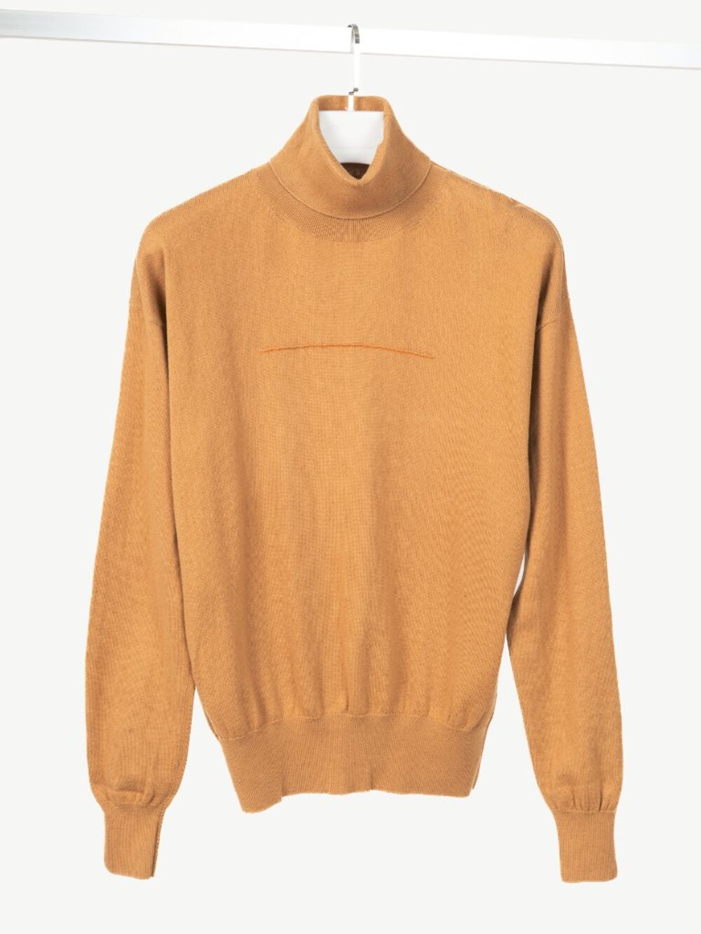MM6 Maison Margiela Tan Cotton Piped Turtleneck